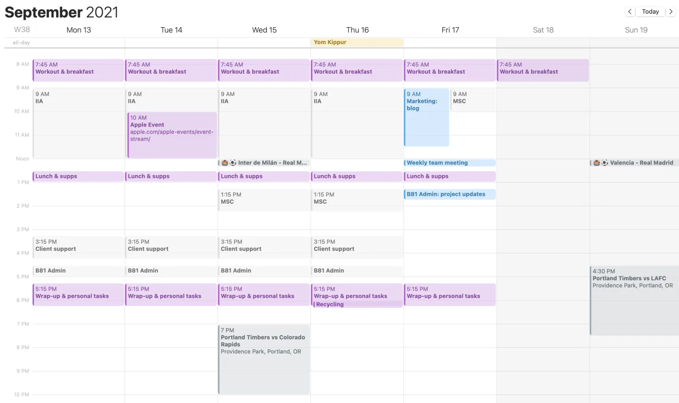 Calendar tentative